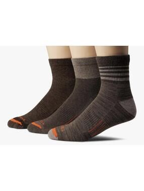 Merino Wool Work Socks for Men, 3 Pair Brown Size M/L New